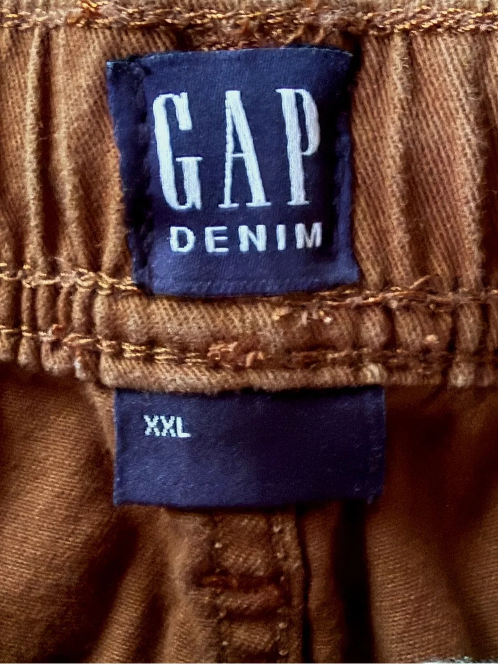 Gap Kids Boys Brown Denim Jean Shorts Elastic Waist Drawstring Size XXL 14 16